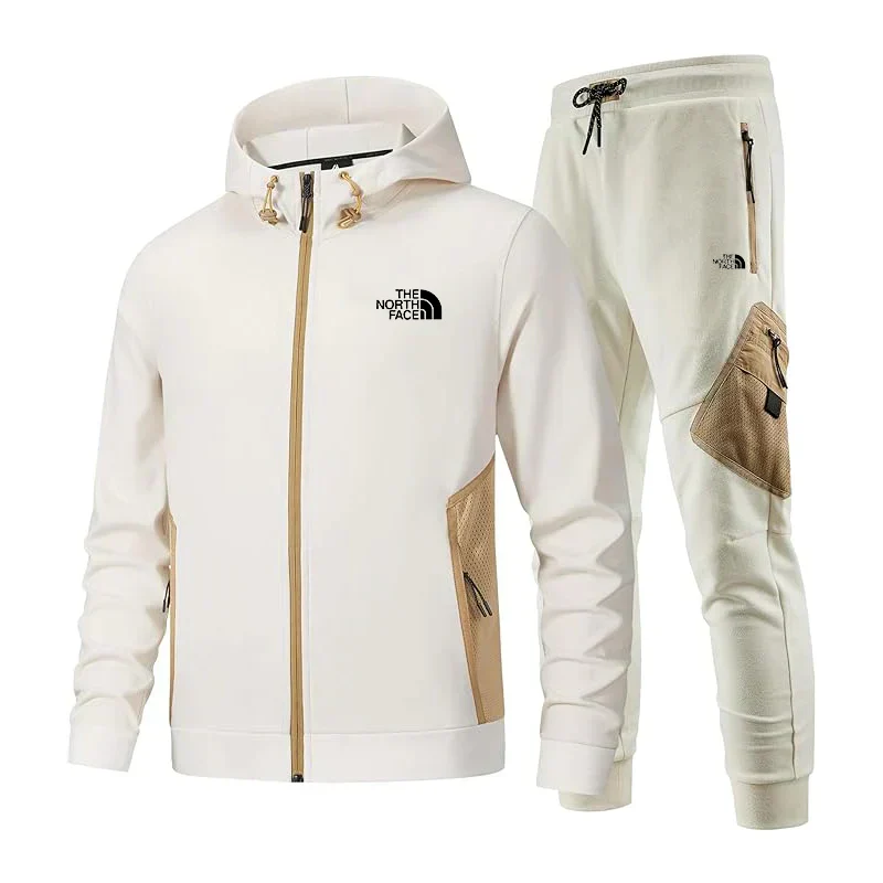 Herren-Hoodie mit Kapuze und langen Ärmeln, Trainingsanzug-Set