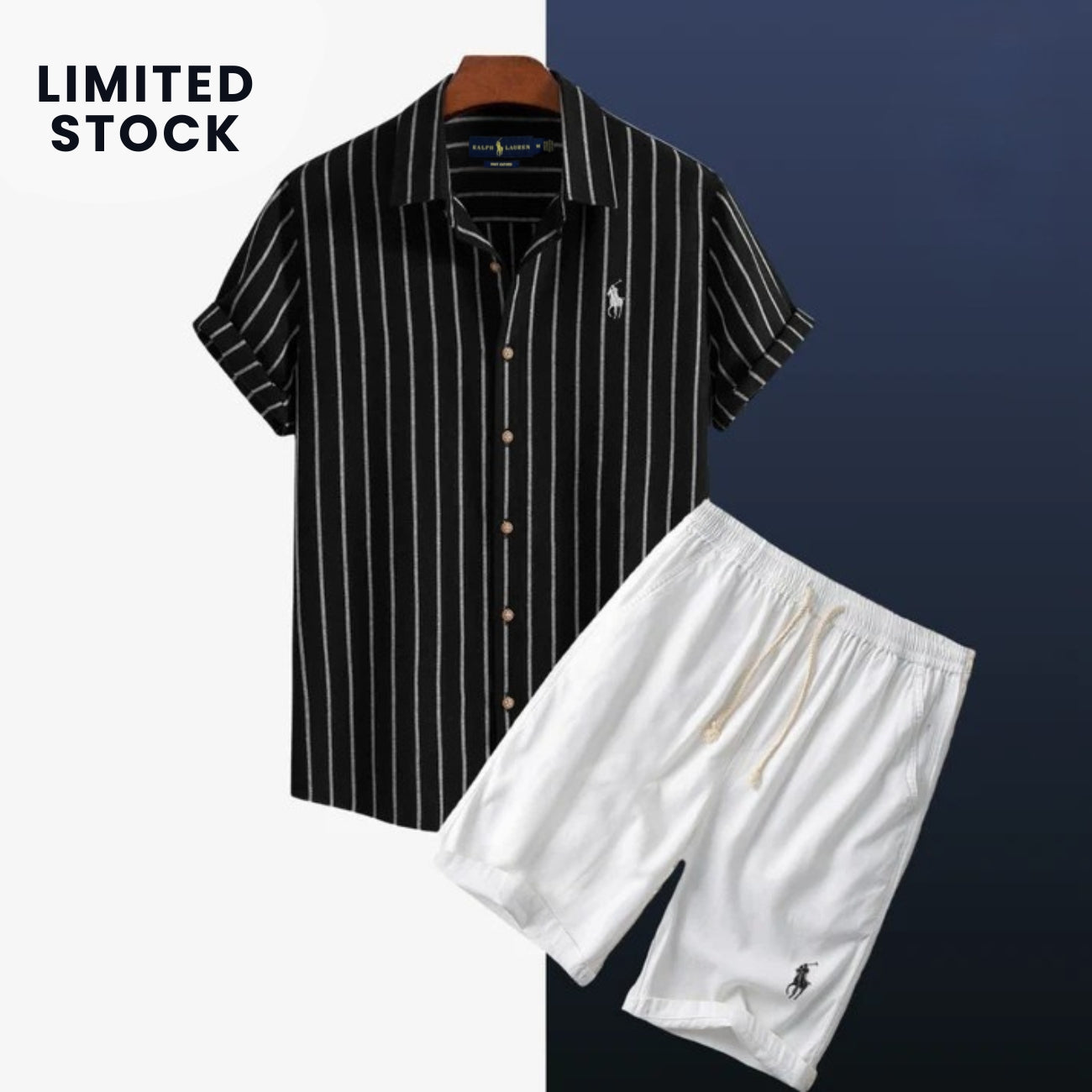 Gestreiftes Sommer-Set (Hemd & Shorts) - RÄUMUNGSVERKAUF