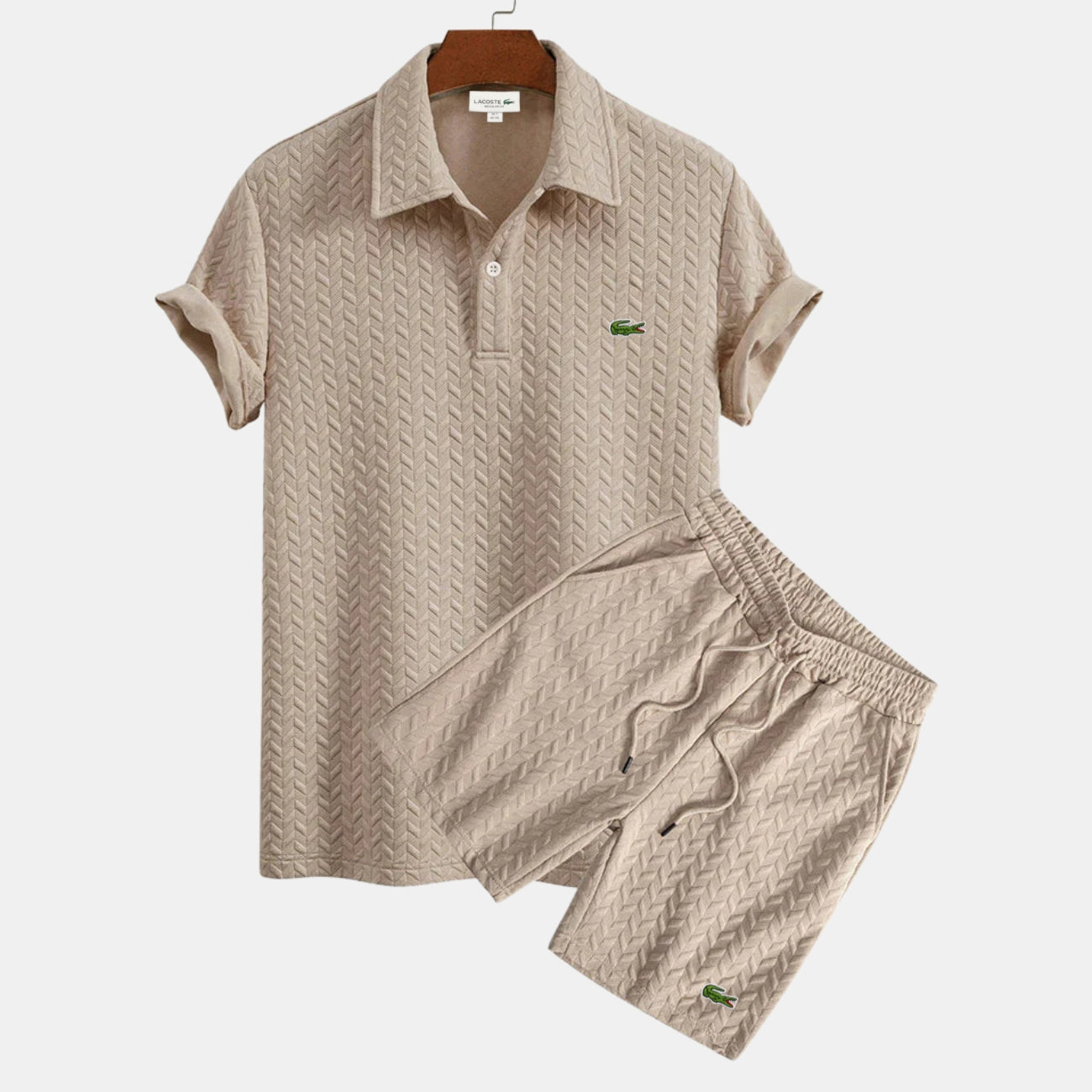 Strukturiertes Polo- & Shorts-Set - RÄUMUNGSVERKAUF