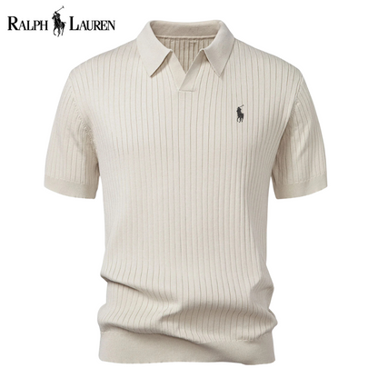 RL™ Gestreiftes V-Ausschnitt-Strickpolo