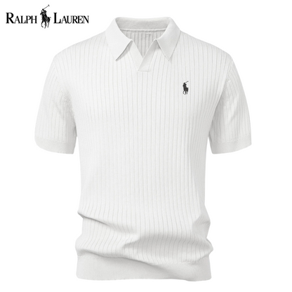 RL™ Gestreiftes V-Ausschnitt-Strickpolo