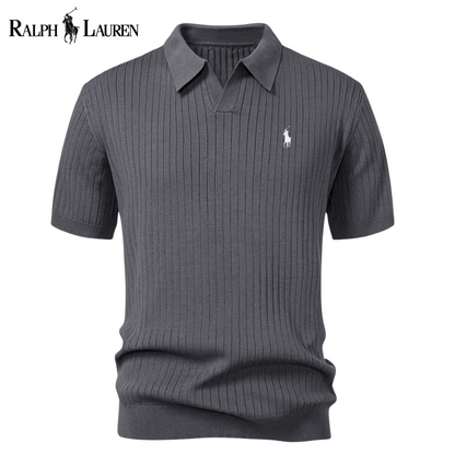 RL™ Gestreiftes V-Ausschnitt-Strickpolo