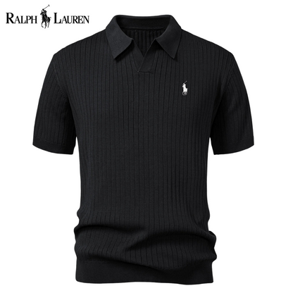 RL™ Gestreiftes V-Ausschnitt-Strickpolo