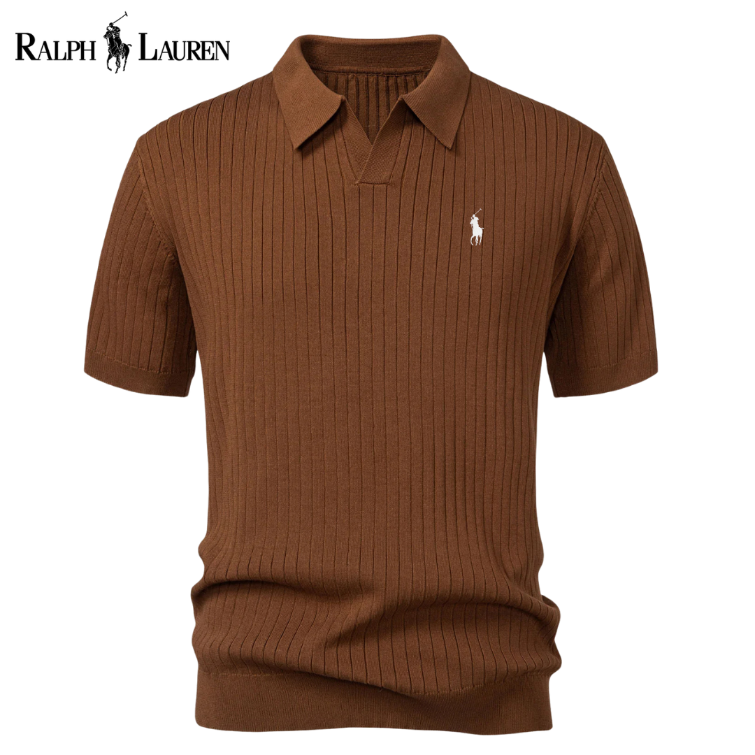 RL™ Gestreiftes V-Ausschnitt-Strickpolo
