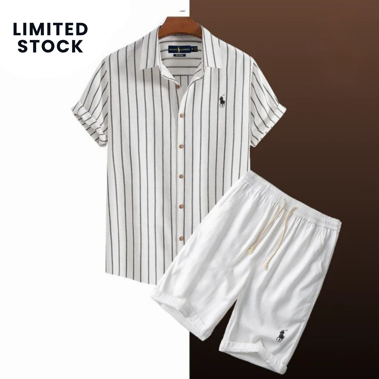 Gestreiftes Sommer-Set (Hemd & Shorts) - RÄUMUNGSVERKAUF