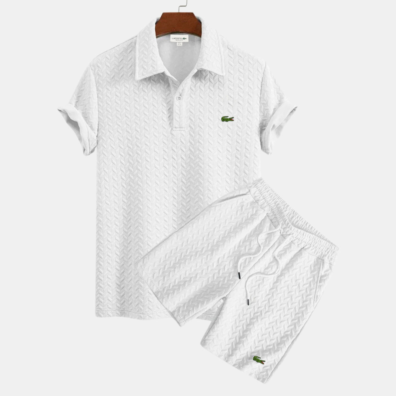Strukturiertes Polo- & Shorts-Set - RÄUMUNGSVERKAUF