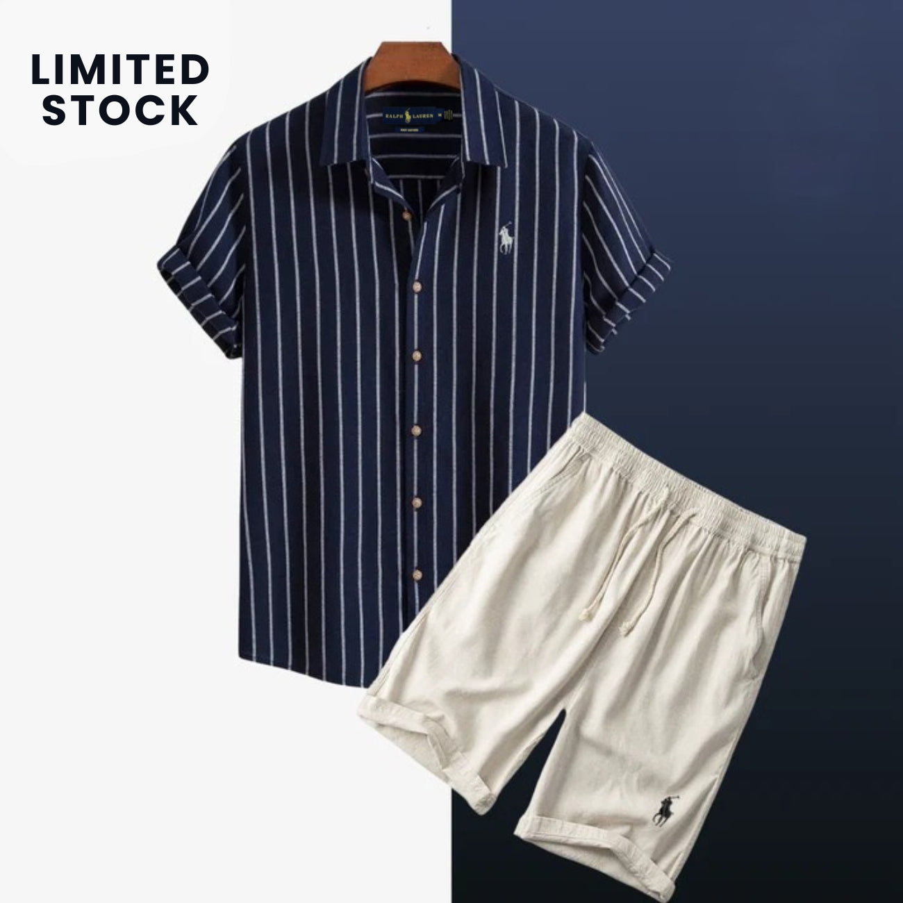Gestreiftes Sommer-Set (Hemd & Shorts) - RÄUMUNGSVERKAUF