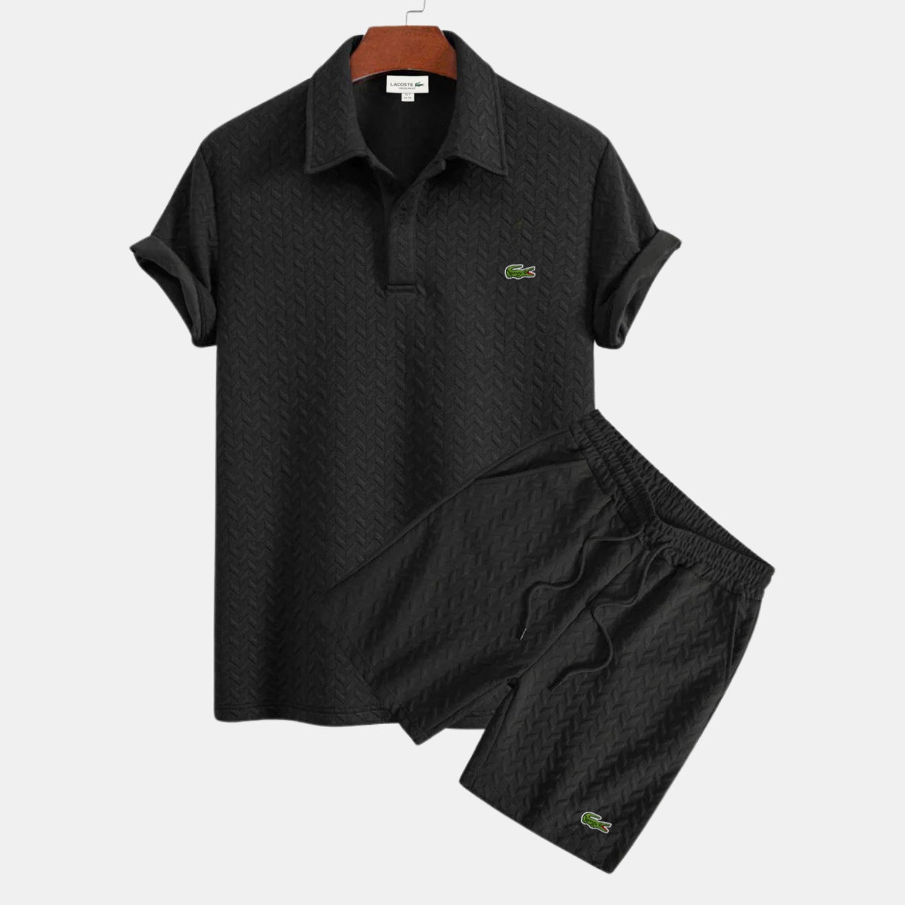 Strukturiertes Polo- & Shorts-Set - RÄUMUNGSVERKAUF