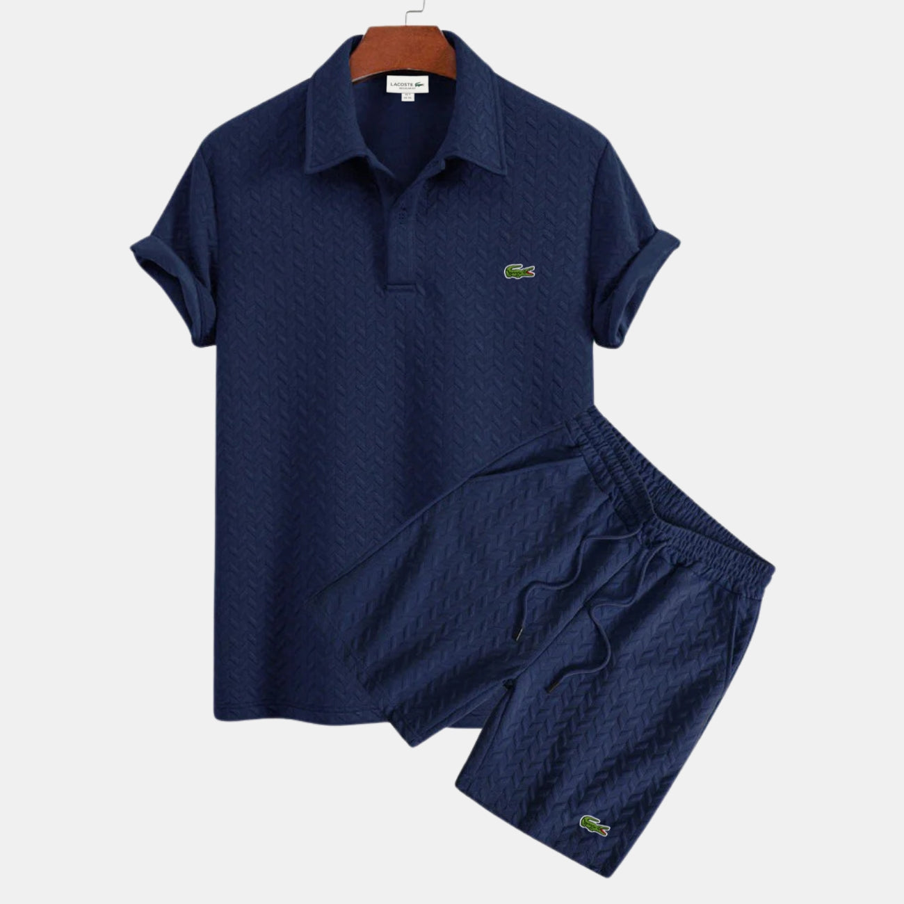 Strukturiertes Polo- & Shorts-Set - RÄUMUNGSVERKAUF
