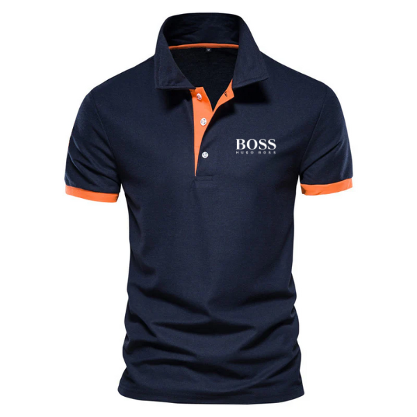 Herren-Polohemd mit Farbblock-Design und kurzen Ärmeln