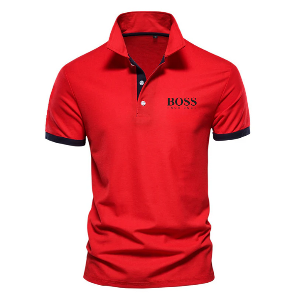 Herren-Polohemd mit Farbblock-Design und kurzen Ärmeln
