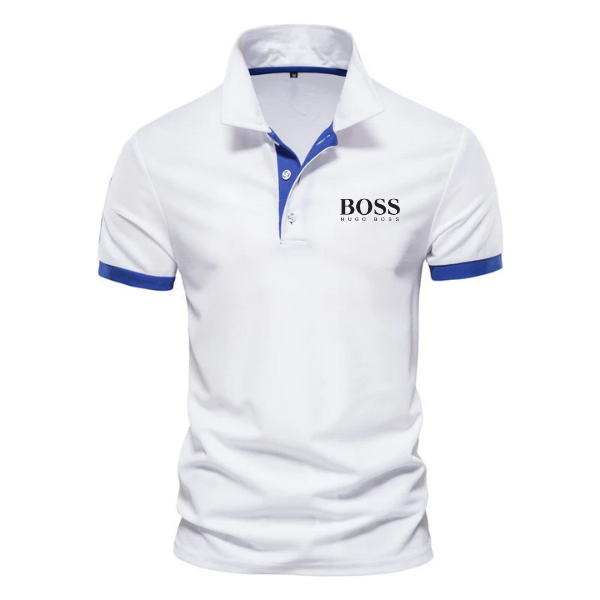 Herren-Polohemd mit Farbblock-Design und kurzen Ärmeln