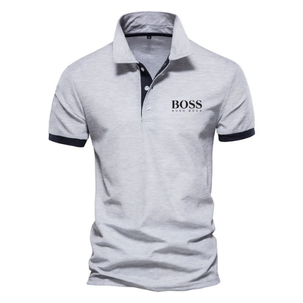 Herren-Polohemd mit Farbblock-Design und kurzen Ärmeln